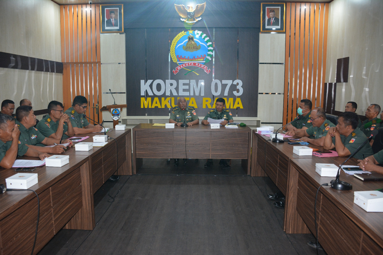 Kasipers Korem 073/MKT Pimpin Rapat Koodinasi Persiapan Kesegaran Jasmani UKP 1 April 2023